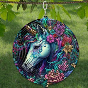 Beautiful Iridescent look Unicorn Wind Spinner. Rugged & made to last many years